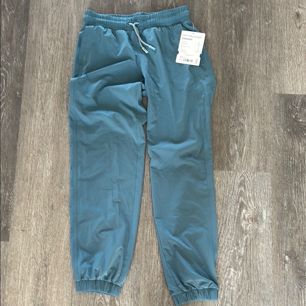 Teal Jogger Pants with Elastic Cuffs